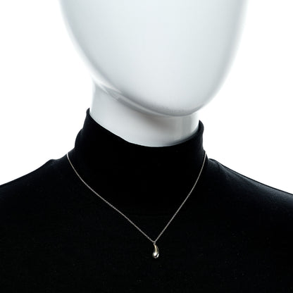 Tiffany Sterling Silver 12mm Elsa Peretti Teardrop Pendant Necklace 2 of 6