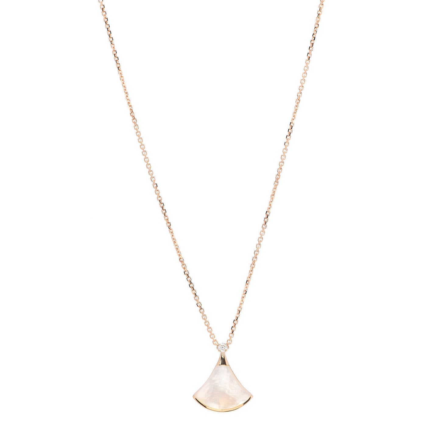 18K Rose Gold Diamond Mother of Pearl Small Divas' Dream Pendant Necklace