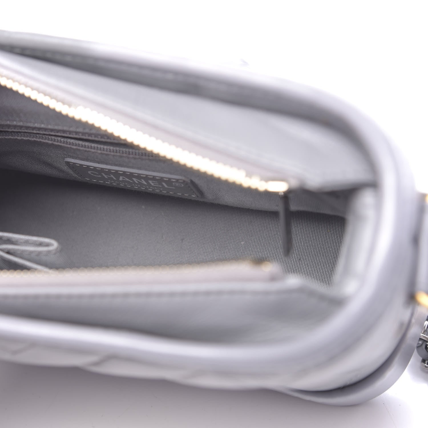 Chanel Aged Calfskin Chevron Quilted Small Gabrielle Hobo Grey 5 of 10