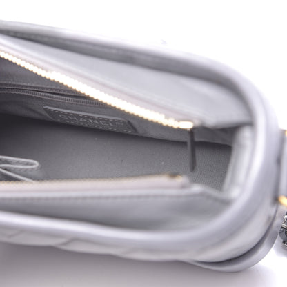 Chanel Aged Calfskin Chevron Quilted Small Gabrielle Hobo Grey 5 of 10
