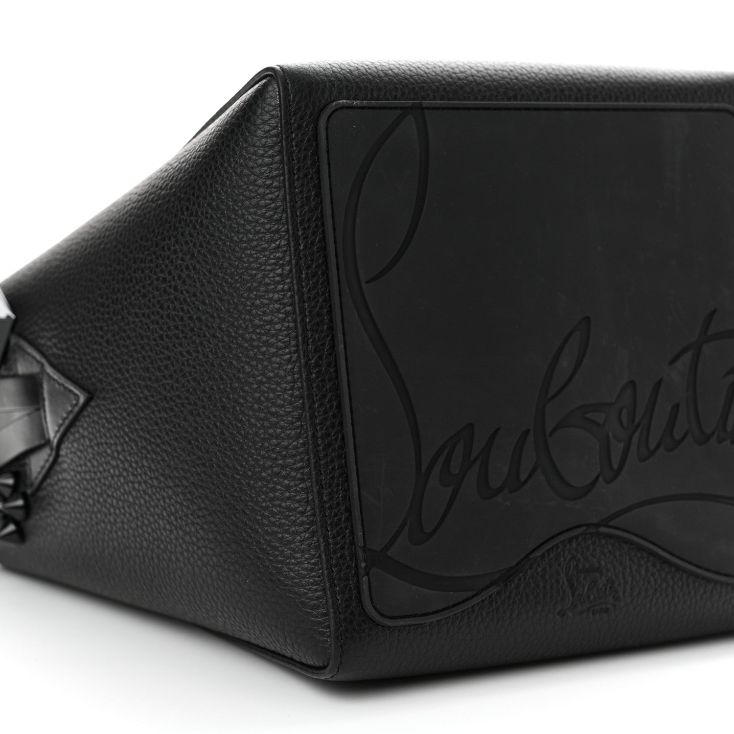 Christian Louboutin Calfskin Empire Spike Studded Mini Cabachic Bucket Bag Black 9 of 13