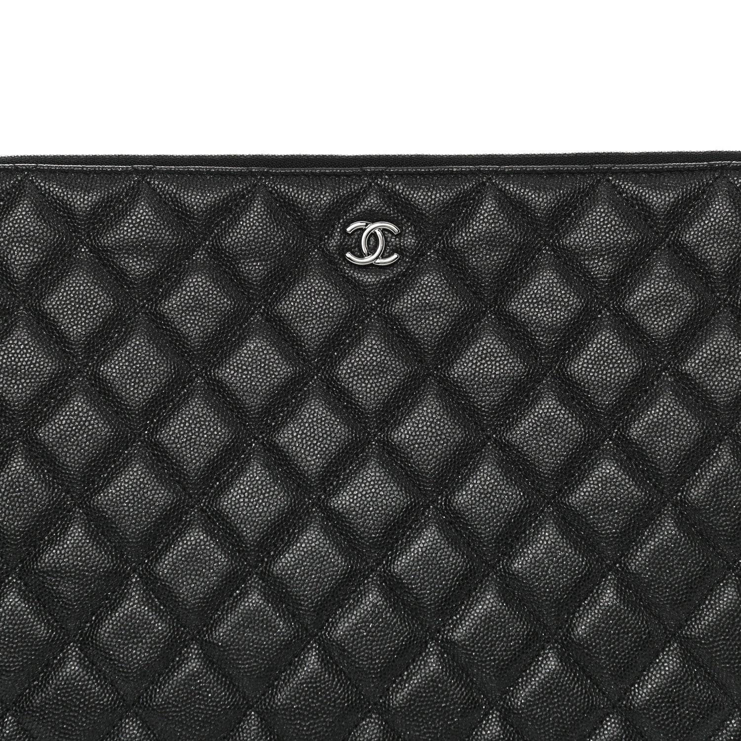 Chanel Iridescent Caviar Quilted Large Cosmetic Case Black 8 of 9