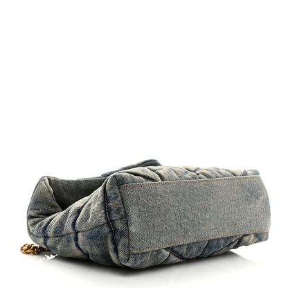 Saint Laurent Denim Quilted Toy Loulou Puffer Monogram Chain Satchel Blue Cinnamon 4 of 10