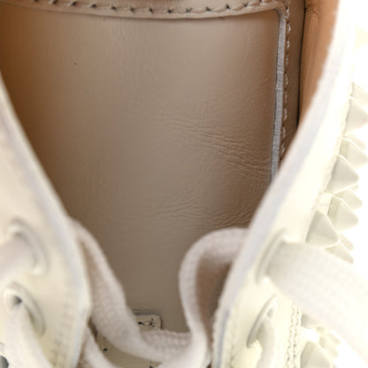 Christian Louboutin Calfskin Laminato Dino Spikes Yang Louis Flat Sneakers 37.5 Latte Gold 10 of 13