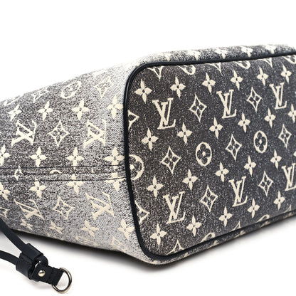 Louis Vuitton Denim Monogram Jacquard Neverfull MM Grey 9 of 10