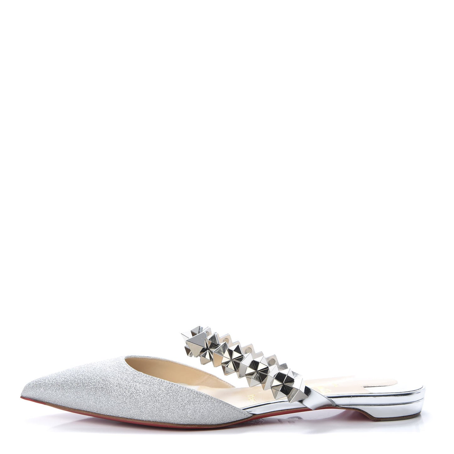 Mini Glitter Planet Choc Flat Mules 37.5 Silver