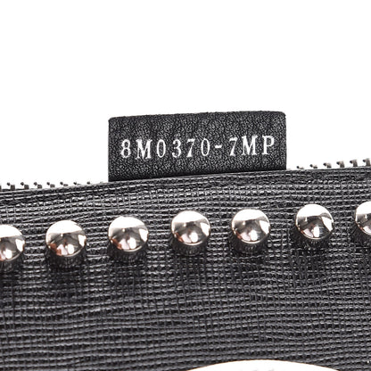 Fendi Vitello Elite Mink Fur Studded Karlito Zip Around Pouch Black 7 of 7