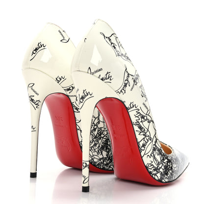 Christian Louboutin Patent Degraloubi Printed Pigalle Follies 100 Pumps 36.5 Black 4 of 7