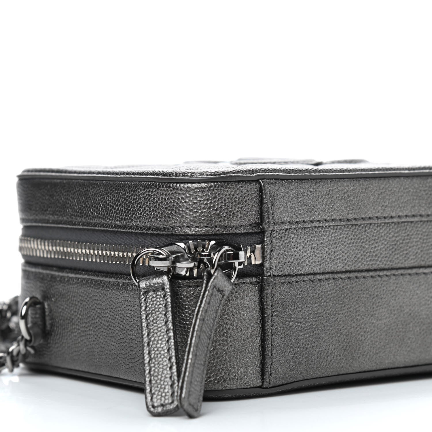 Chanel Caviar Quilted Small CC Filigree Vanity Case Dark Silver 8 of 9