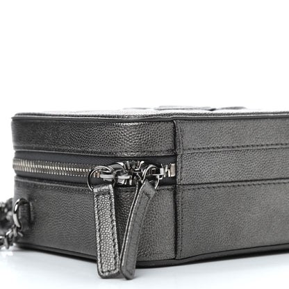 Chanel Caviar Quilted Small CC Filigree Vanity Case Dark Silver 8 of 9