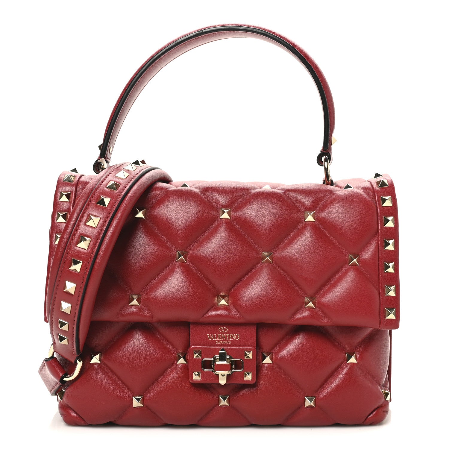 Valentino Garavani Nappa Medium Candystud Top Handle Bag Rosso Valentino 7 of 9