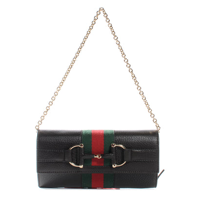 Gucci Leather Heritage Chain Wallet Chocolate Brown 1 of 7