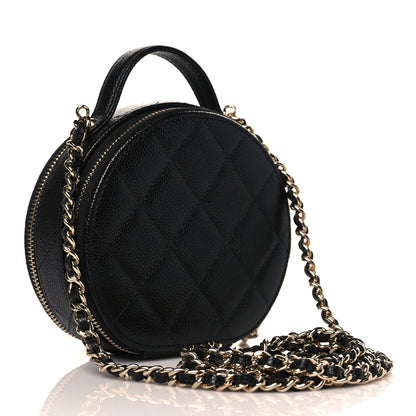 Chanel Caviar Quilted Round Handle With Care Vanity With Chain Black 3 of 11