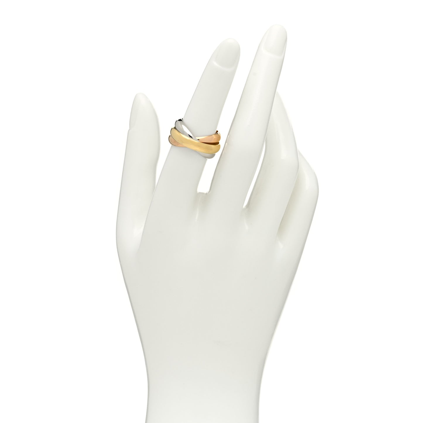 18K Pink Yellow White Gold Classic Trinity Ring 54 6.75