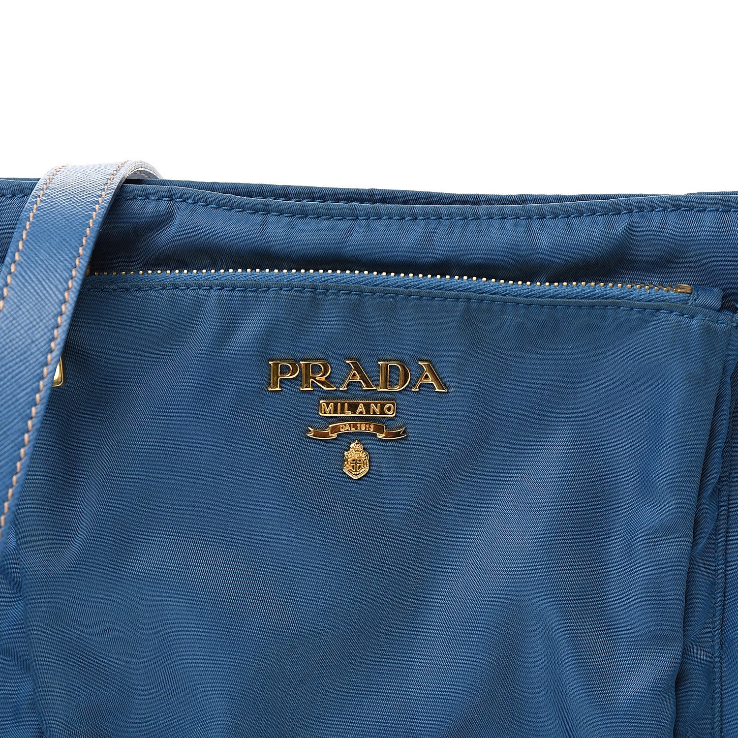 Prada Tessuto Nylon Saffiano Crossbody Bag Cobalto 10 of 10