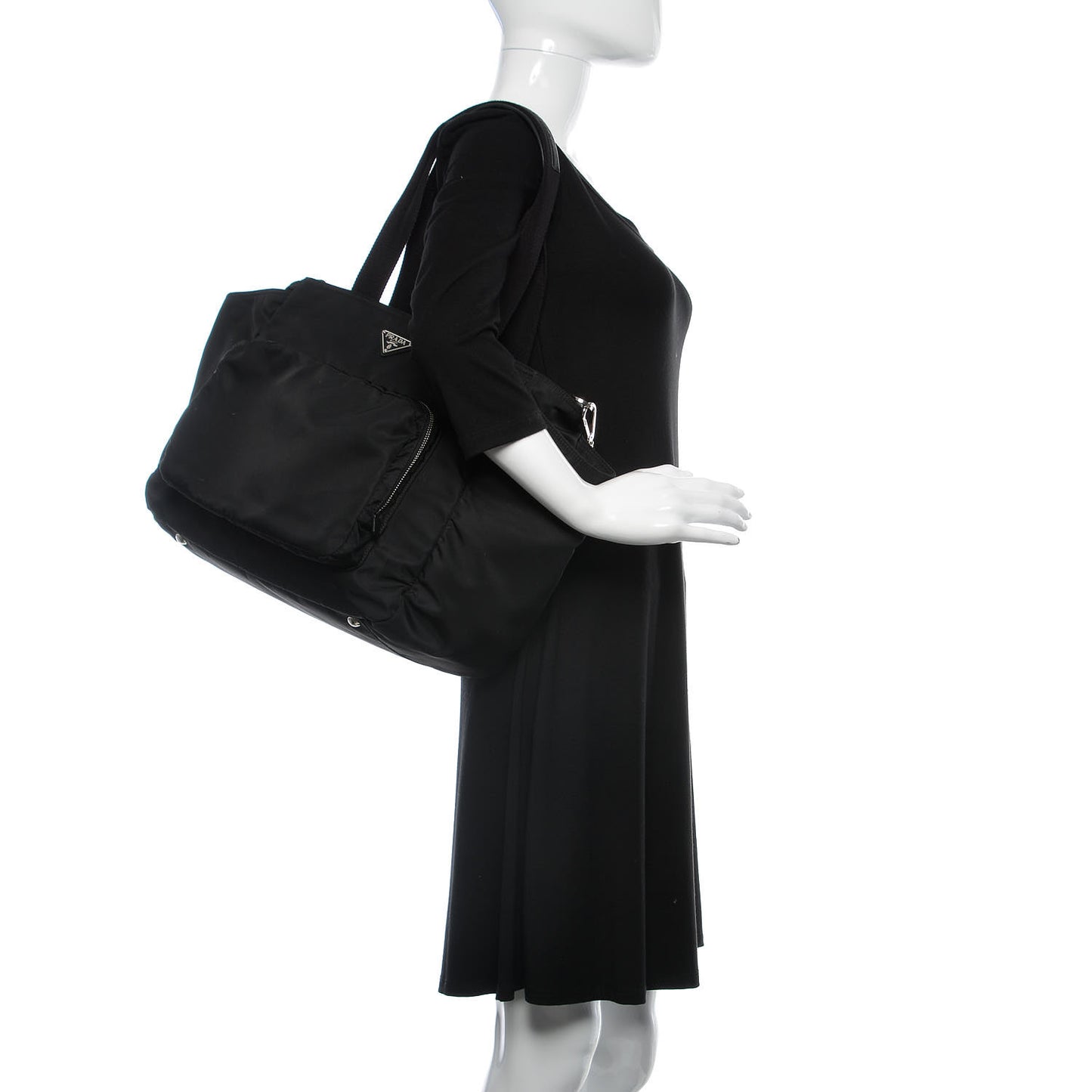 Tessuto Nylon Vela Diaper Bag Black