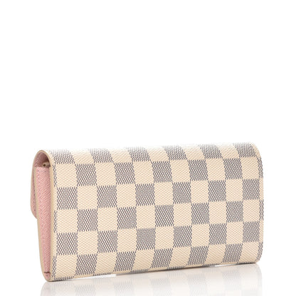 Louis Vuitton Damier Azur Emilie Wallet Rose Ballerine 3 of 7