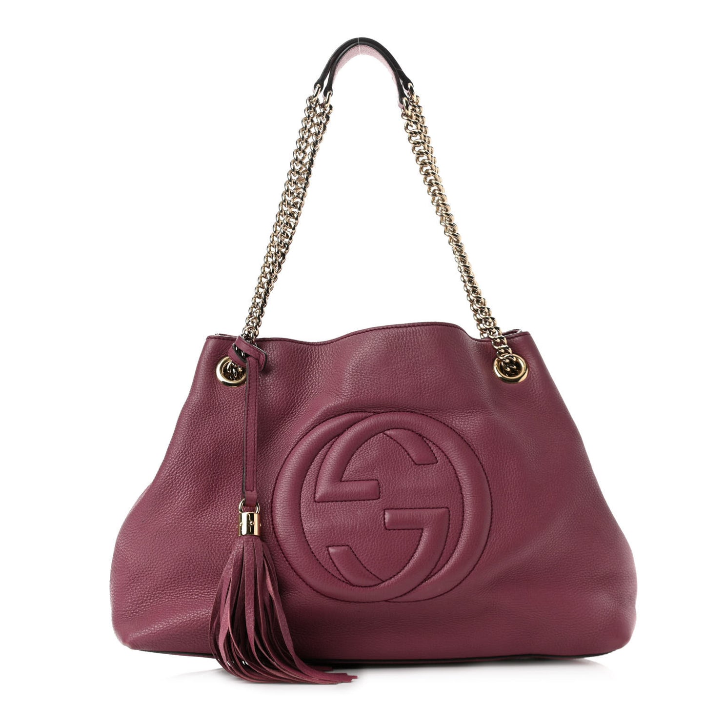 Pebbled Calfskin Medium Soho Chain Shoulder Bag Peonia Flower