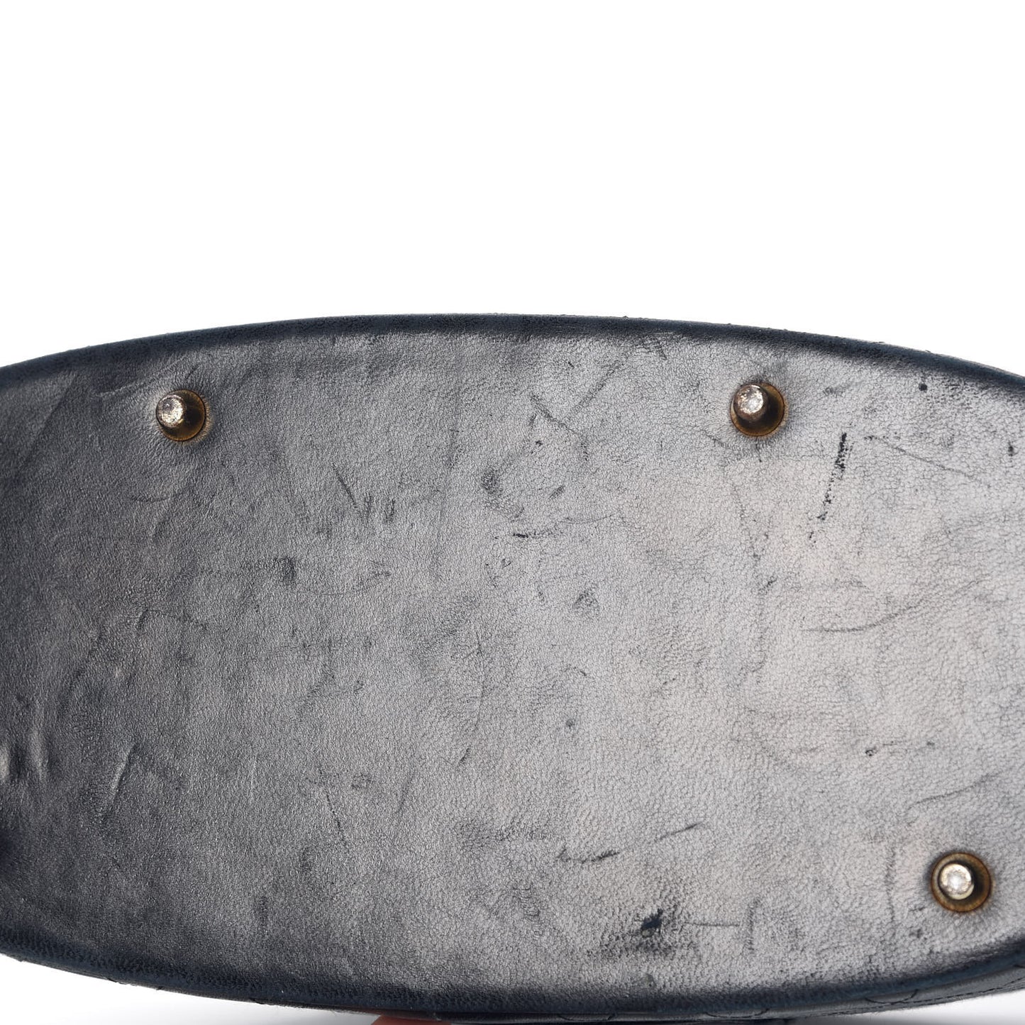 Lambskin Quilted Oval Vanity Train Case Navy