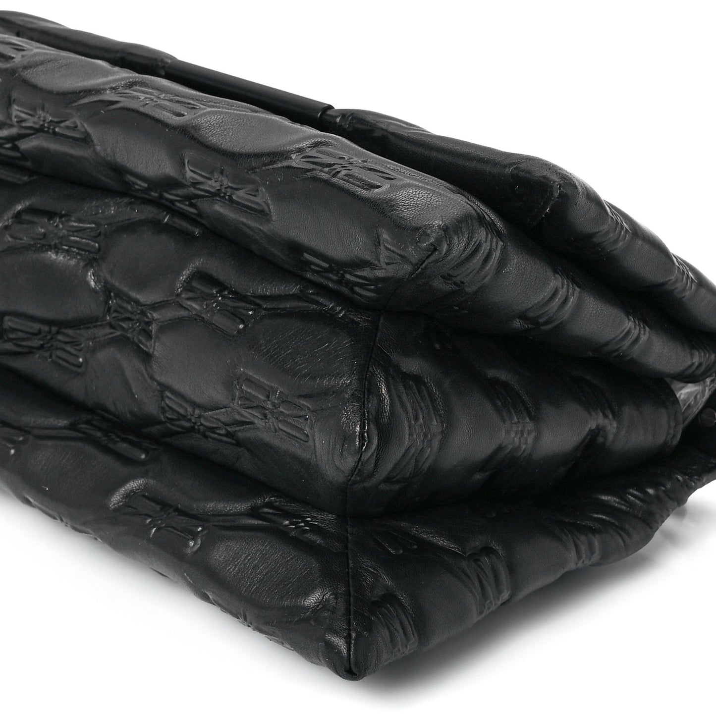 Nappa BB Monogram Embossed Medium Triplet Bag Black
