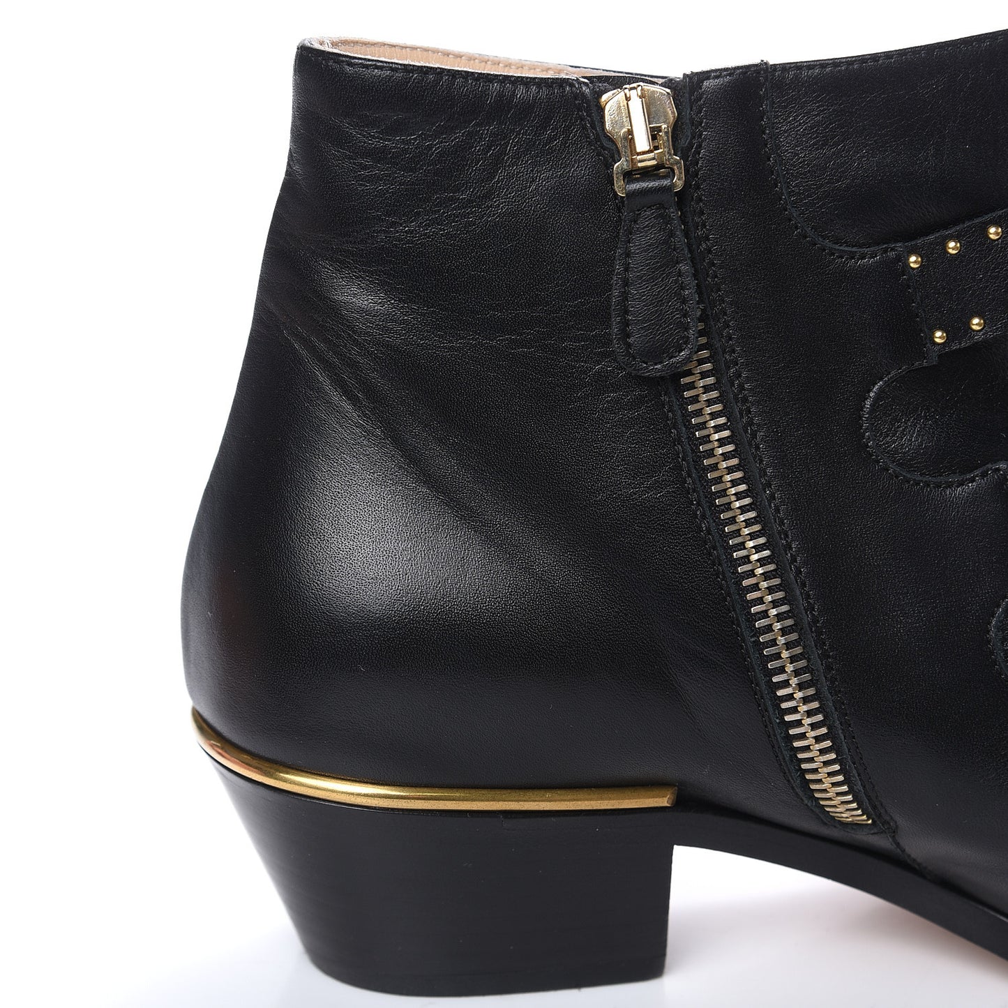 Nappa Sheepskin Studded Susanna Ankle Boots 39.5 Black