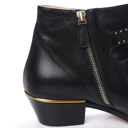 Chloe Nappa Sheepskin Studded Susanna Ankle Boots 39.5 Black 9 of 9