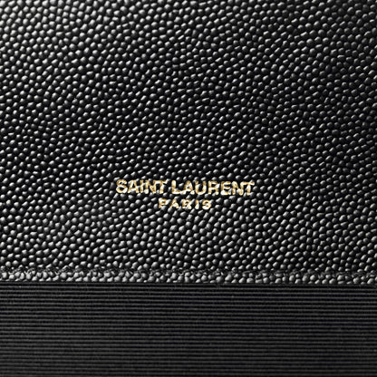 Saint Laurent Grain De Poudre Textured Mixed Matelasse Triquilt Small Monogram Satchel Black 6 of 11