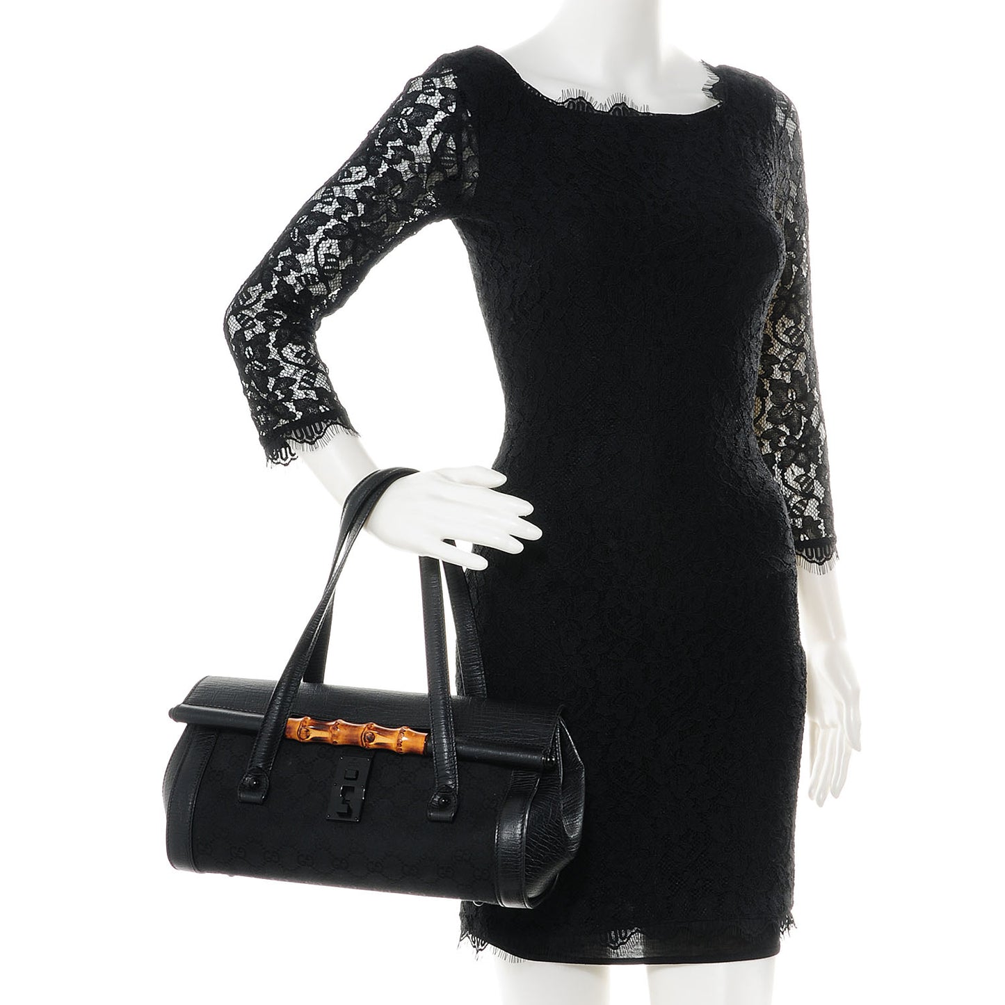 Monogram GG Bamboo Bullet Tote Bag Black