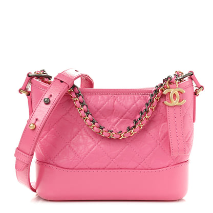 Chanel Aged Calfskin Quilted Small Gabrielle Hobo  Pink 1 of 10