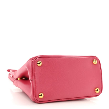 Prada Saffiano Lux Micro Galleria Double Zip Tote Peonia 4 of 11