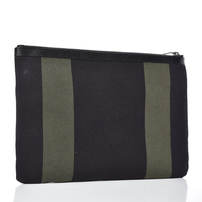 Saint Laurent Classic Cotton Canvas Monogram Pouch Black 3 of 8