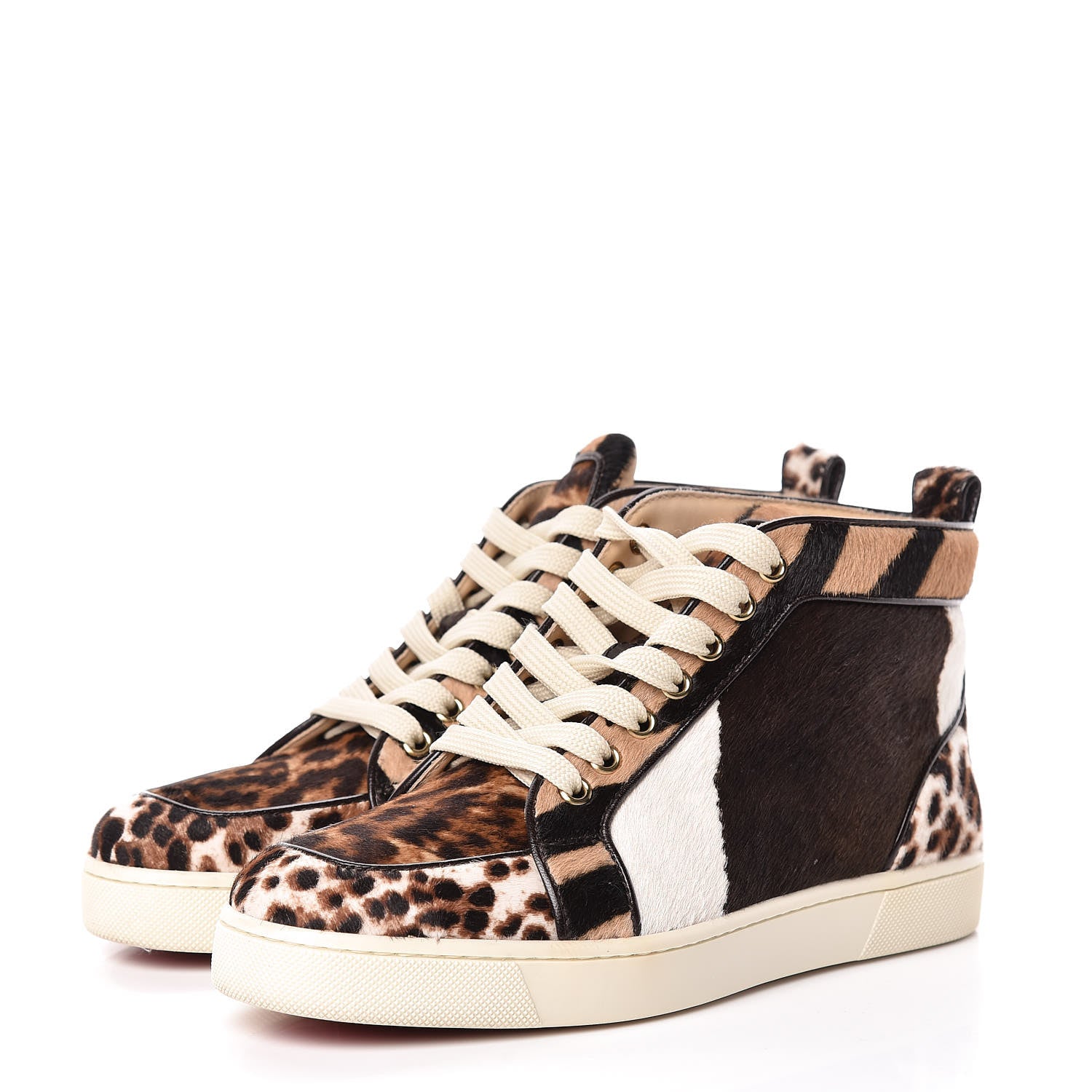 Christian Louboutin Calf Hair Animal Print Rantus Orlato Flat Sneakers 37.5 Multicolor 3 of 16