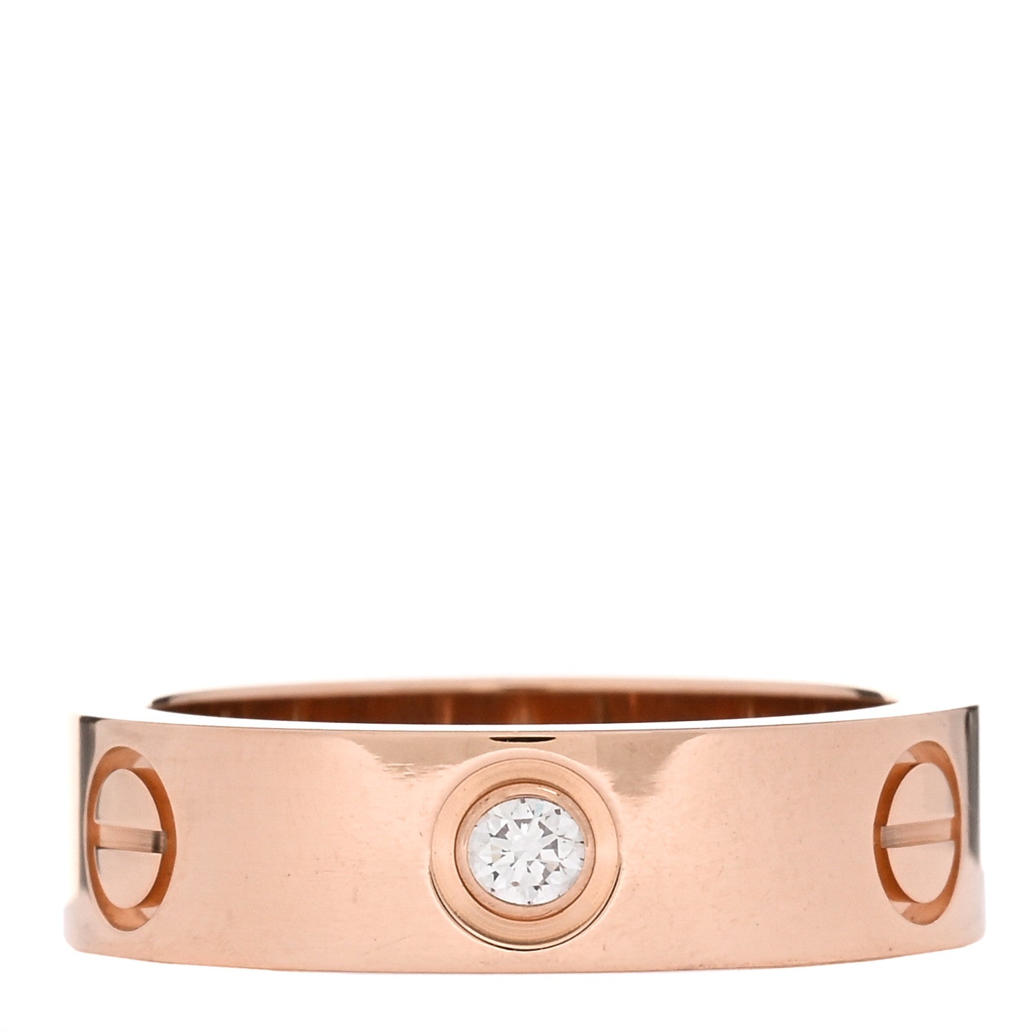 Cartier 18K Pink Gold 3 Diamond 5.5mm LOVE Ring 54 6.75 3 of 5