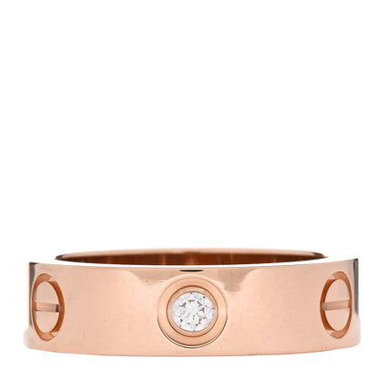 Cartier 18K Pink Gold 3 Diamond 5.5mm LOVE Ring 54 6.75 3 of 5