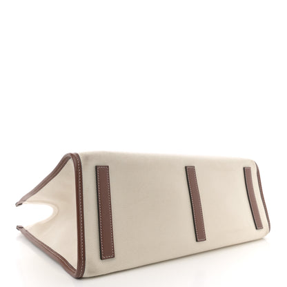 Burberry Canvas Smooth Calfskin Medium Two Tone Freya Tote Brown 4 of 12