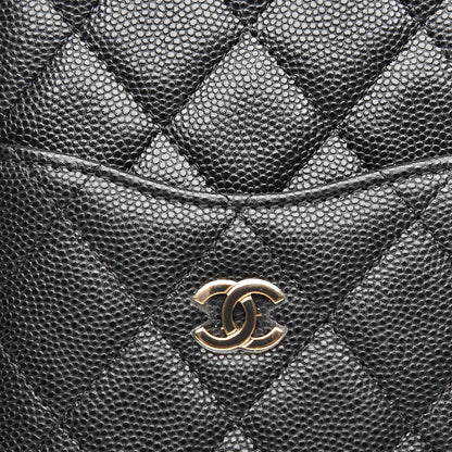 Chanel Caviar Quilted Classic Flat Wallet Pouch Black 5 of 13