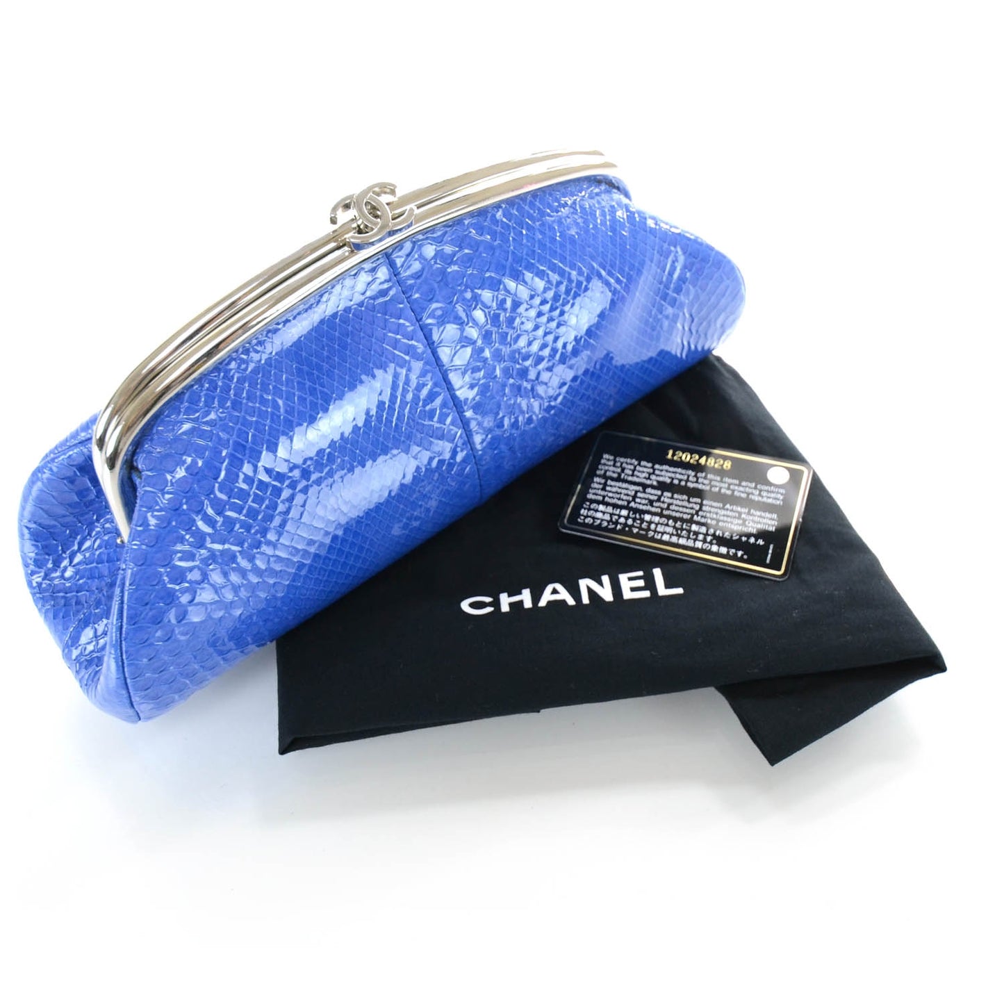 Glazed Python Timeless Clutch Blue
