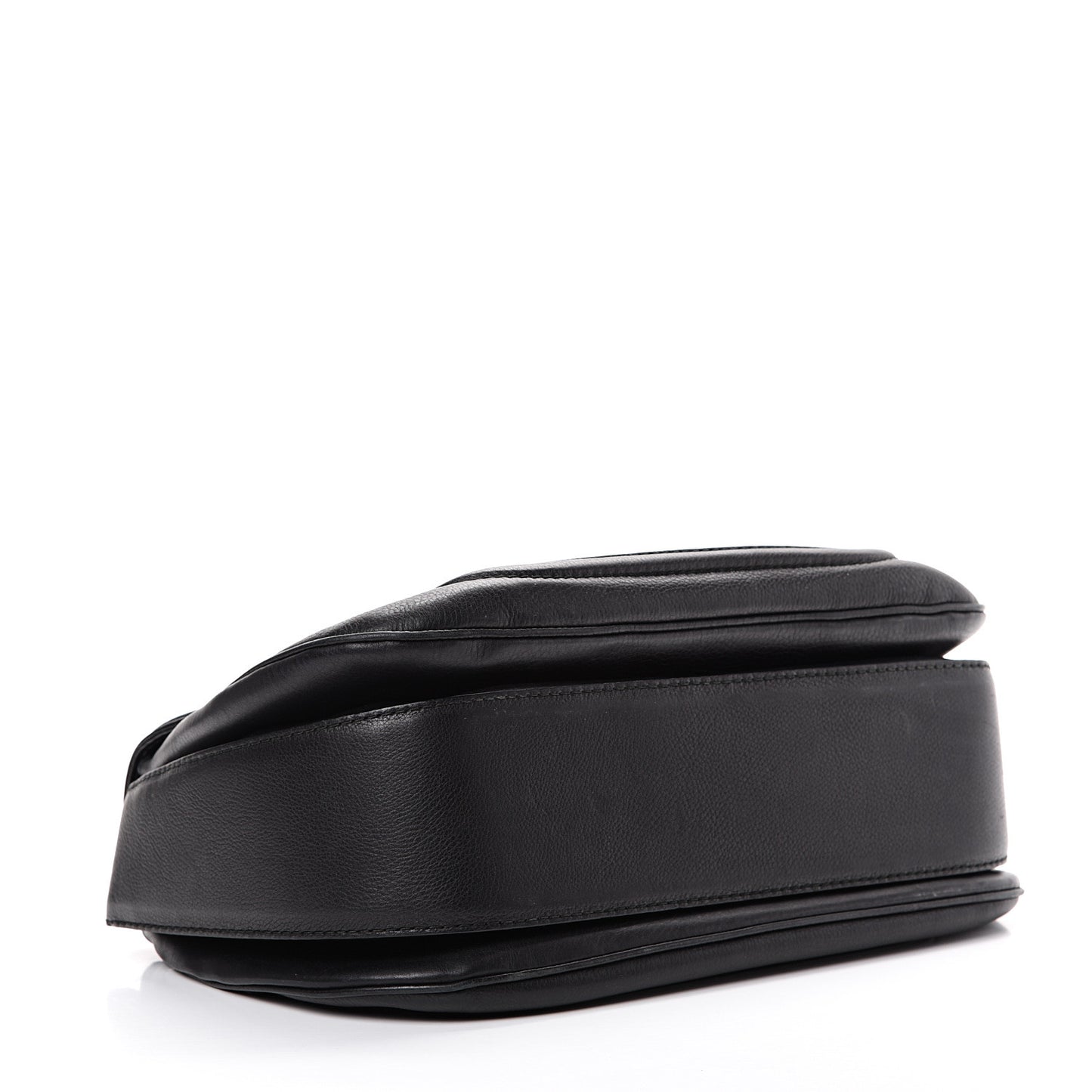 Calfskin Large New Bamboo Top Handle Bag Black