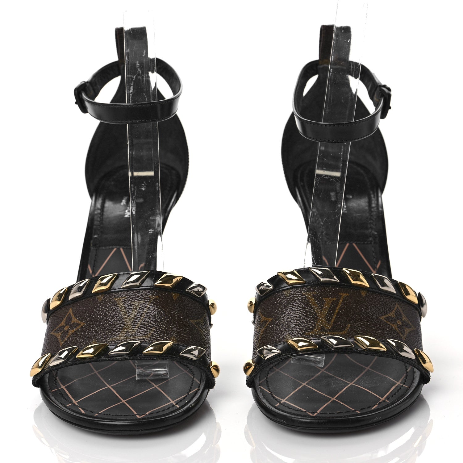 Louis Vuitton Calfskin Monogram Eldorado Sandals 39.5 Black 2 of 9