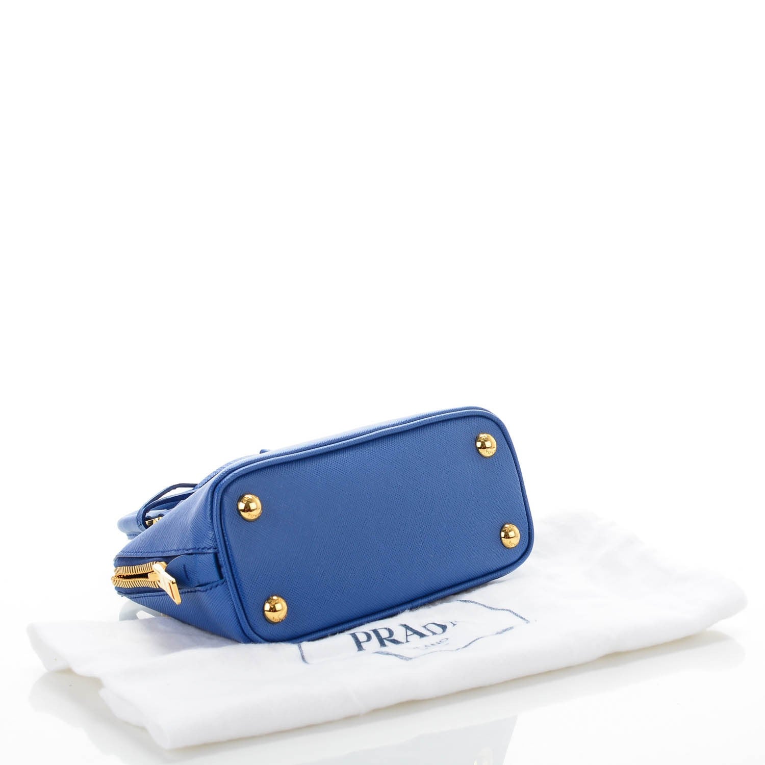 Prada Saffiano Lux Mini Promenade Tote Azzurro 3 of 8