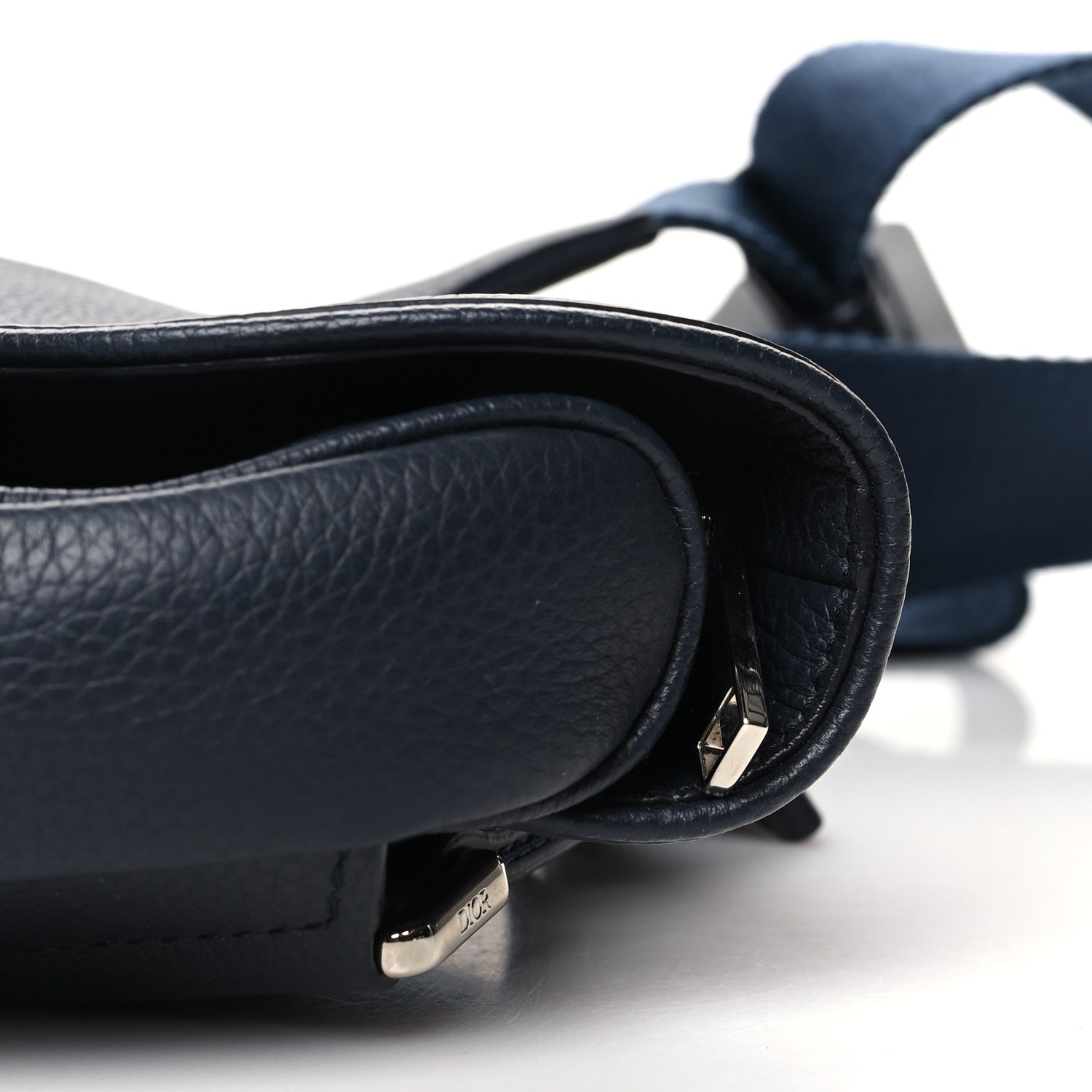 Christian Dior Grained Calfskin Saddle Bag Navy Blue 10 of 10