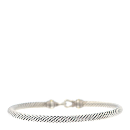 David Yurman Sterling Silver 18K Yellow Gold 5mm Cable Classic Buckle Bracelet 3 of 5