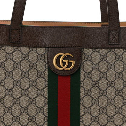 Gucci GG Supreme Monogram Web Ophidia Tote Brown 9 of 11