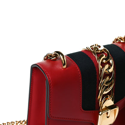 Gucci Calfskin Mini Sylvie Chain Shoulder Bag Hibiscus Red 11 of 14