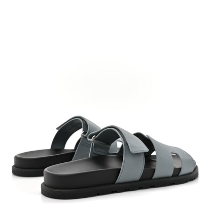 Hermes Epsom Mens Chypre Sandals 41 Bleu Canard 5 of 10