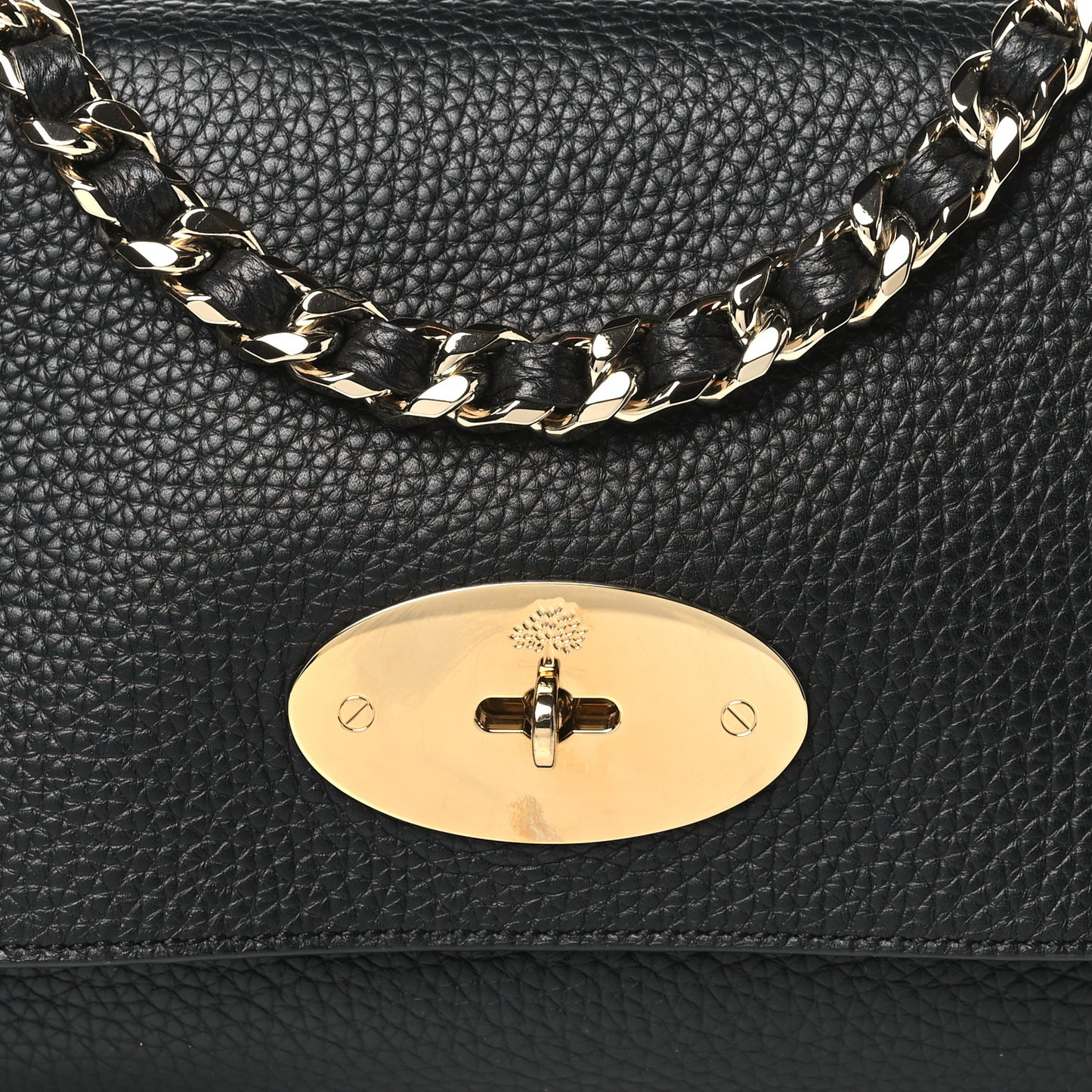 Small Classic Grain Calfskin Medium Lily Black