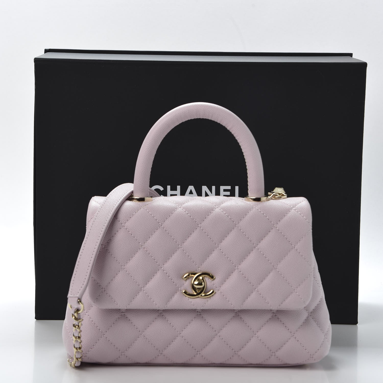 Chanel Caviar Quilted Mini Coco Handle Flap Lilas Lilac 10 of 10