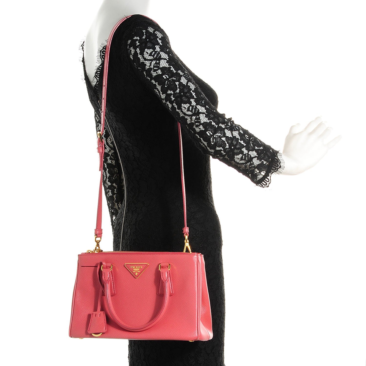 Prada Saffiano Lux Mini Double Zip Tote Tamaris 2 of 9