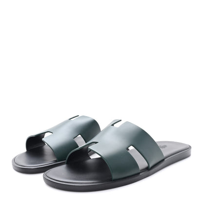 Hermes Calfskin Mens Izmir Sandals 44 Vert Fonce 4 of 10