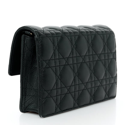 Christian Dior Lambskin Cannage Lady Dior Chain Pouch Black 2 of 9